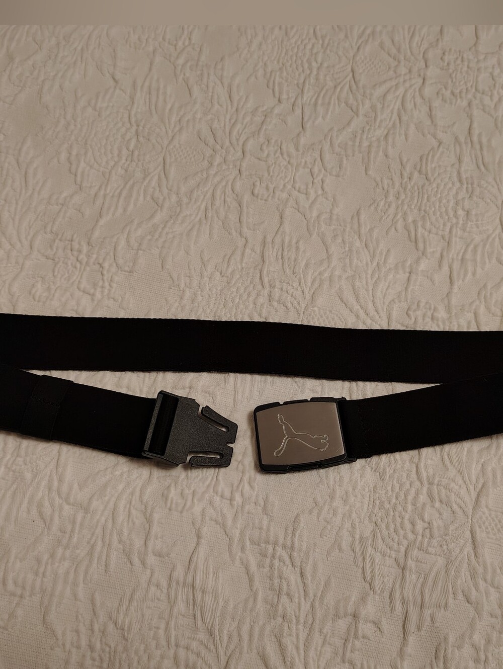 Puma Black Webbing Golf  Belt with Brushed Metal Buckle